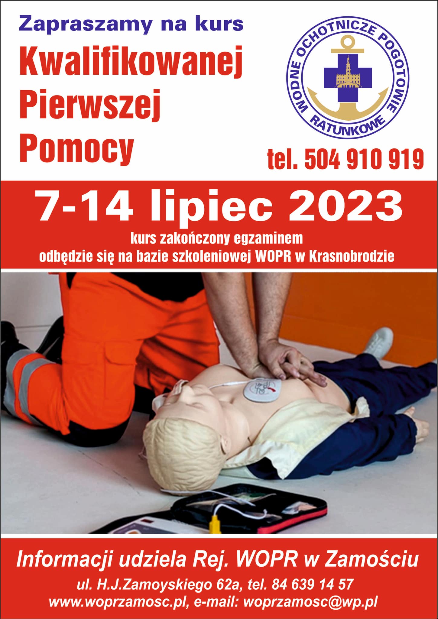 Kurs Kwalifikowanej Pierwszej Pomocy - WOPR Zamość